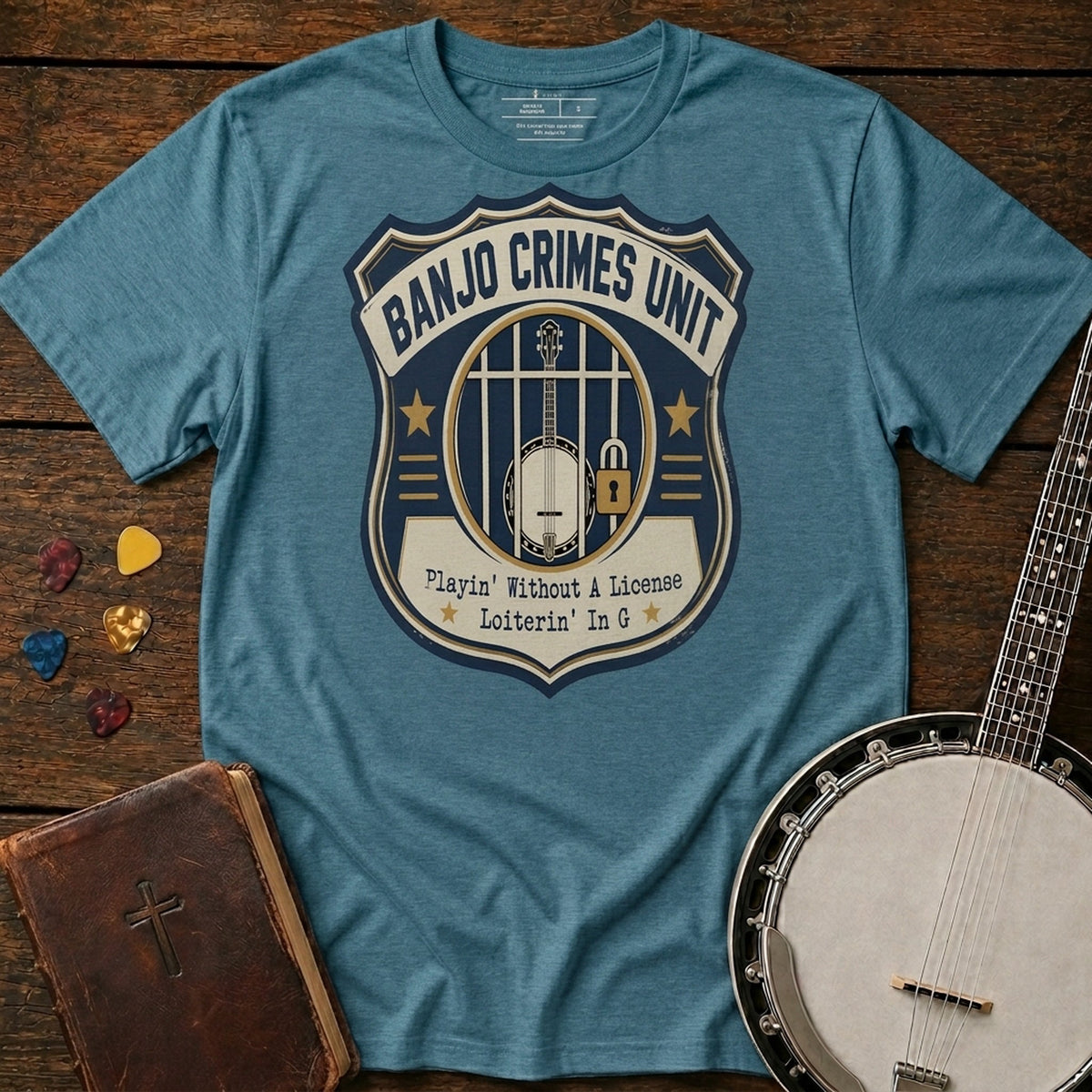 Banjo Crimes Heather Deep Teal MasterPiece Shirts