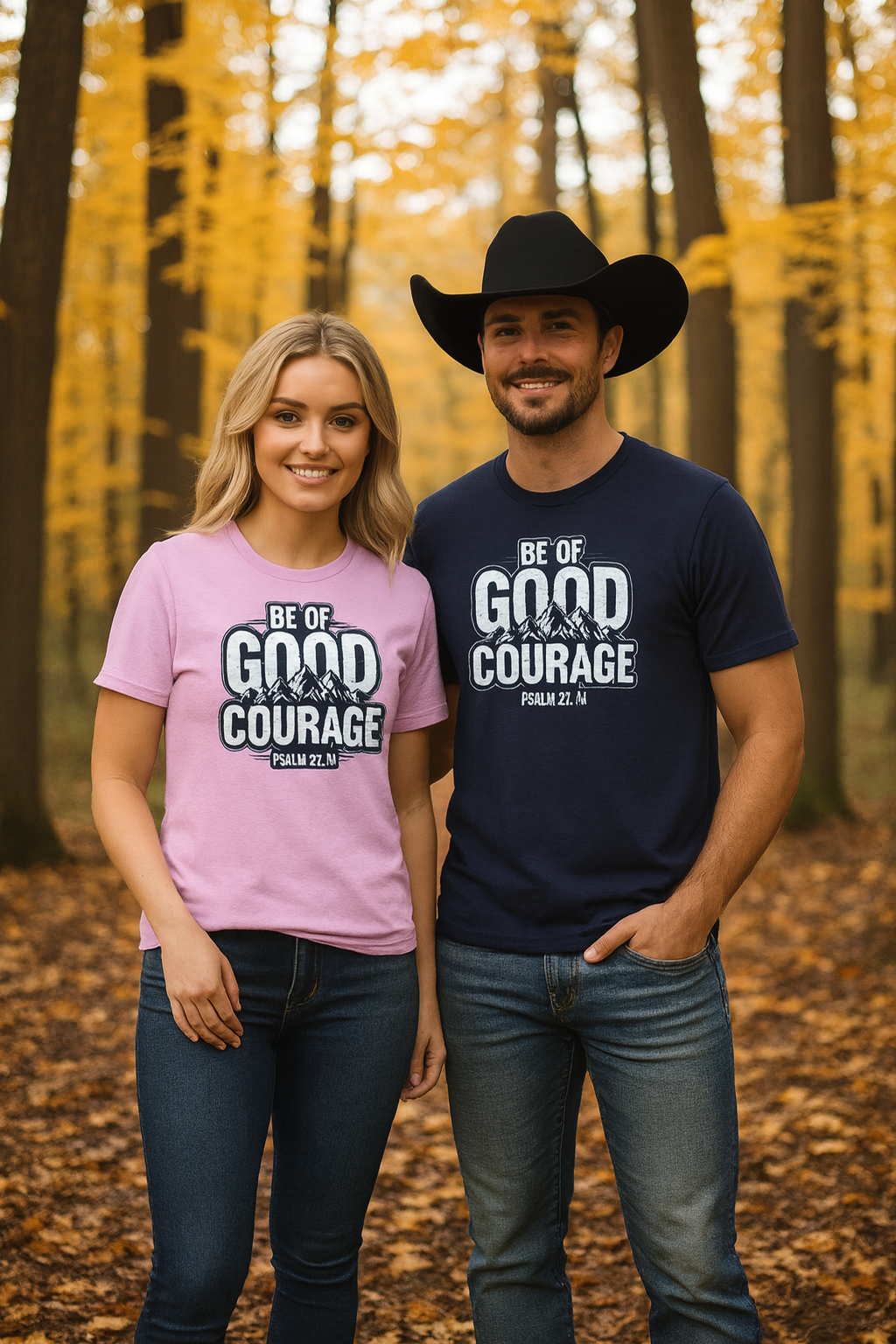 Be of Good Courage Christian T-Shirt Psalm 27