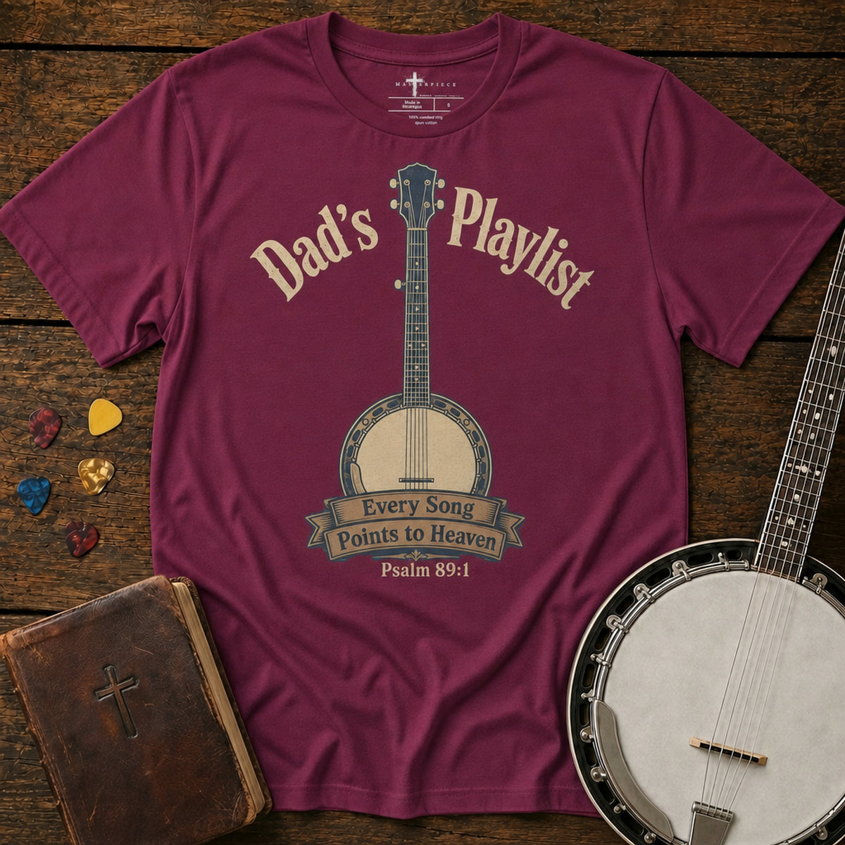 Dad's Playlist Banjo Maroon MasterPiece Shirts