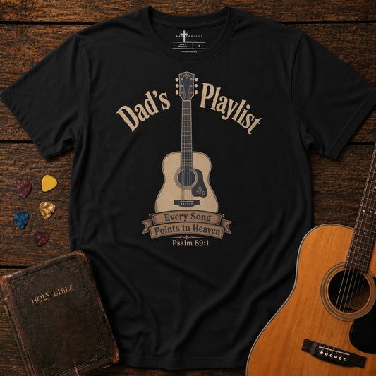 Dad's Playlist Guitar Black MasterPiece Shirts