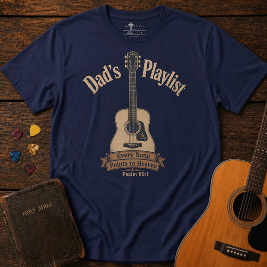 Dad's Playlist Guitar Navy MasterPiece Shirts