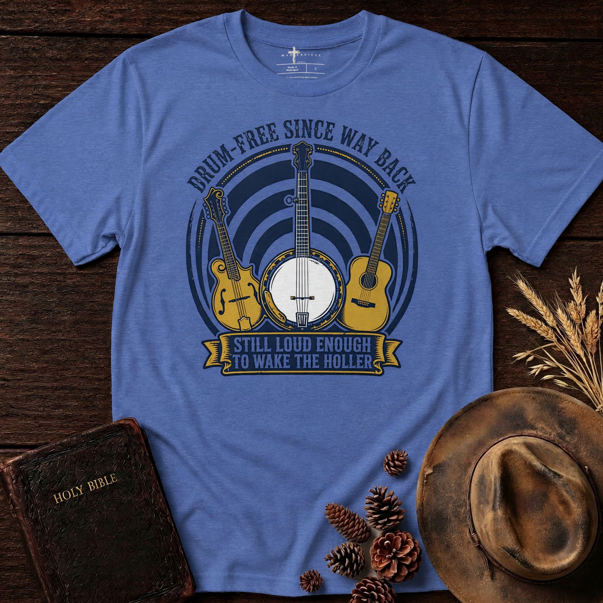 Drum Free Since Way Back Heather True Royal MasterPiece Shirts