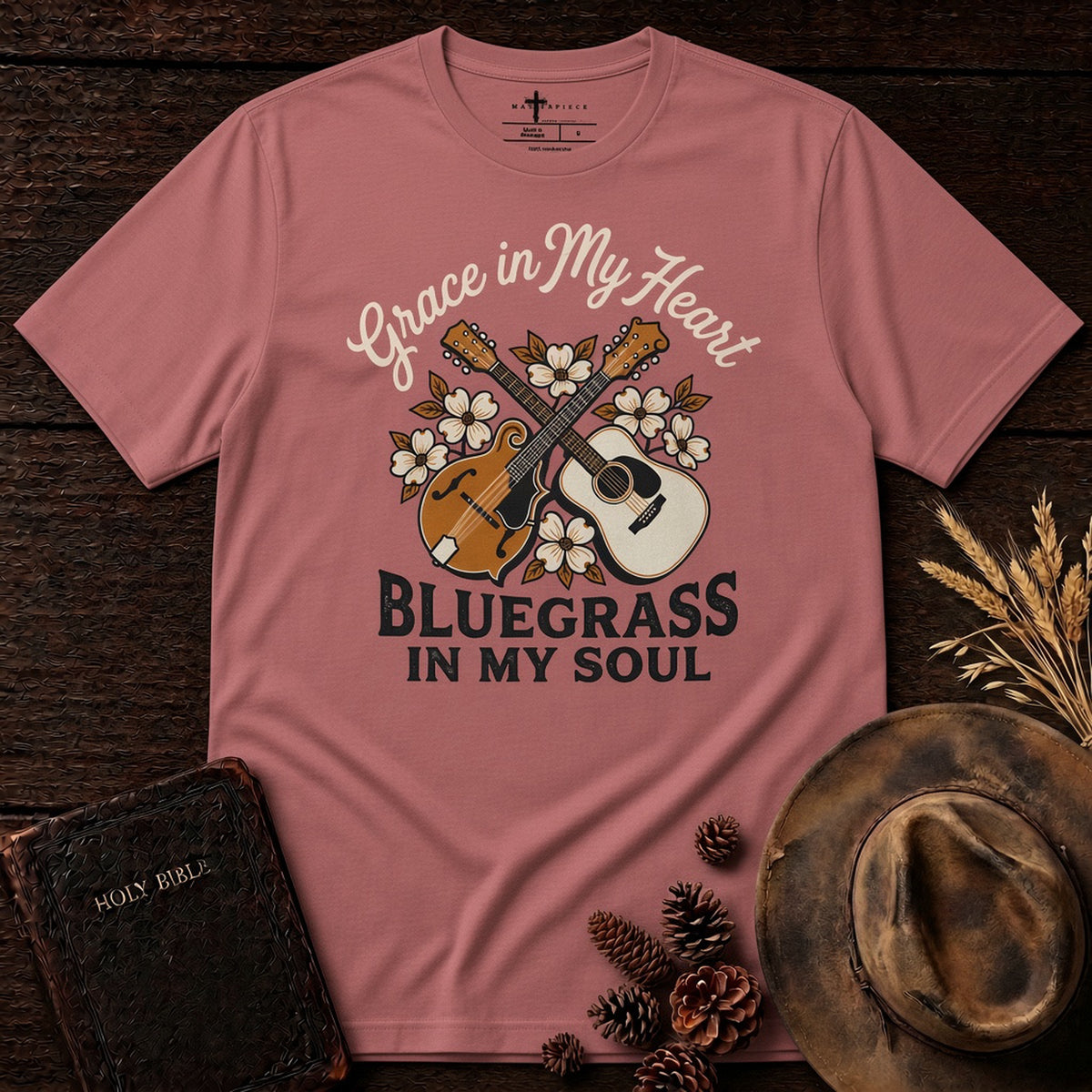 Grace in My Heart Bluegrass in my Soul Mauve MasterPiece Shirts