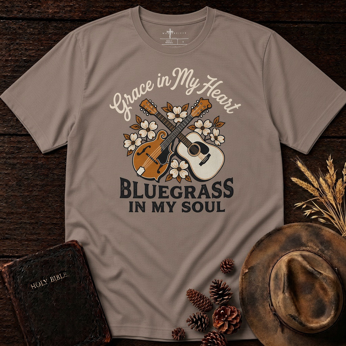 Grace in My Heart Bluegrass in my Soul Pebble MasterPiece Shirts