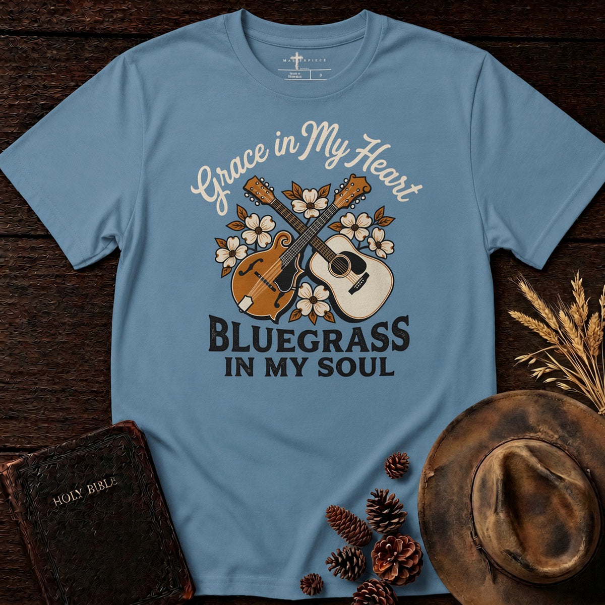 Grace in My Heart Bluegrass in my Soul Steel Blue MasterPiece Shirts