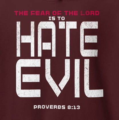 Fear The Lord Hate Evil Hoodie  Christian Bible Verse T-Shirt