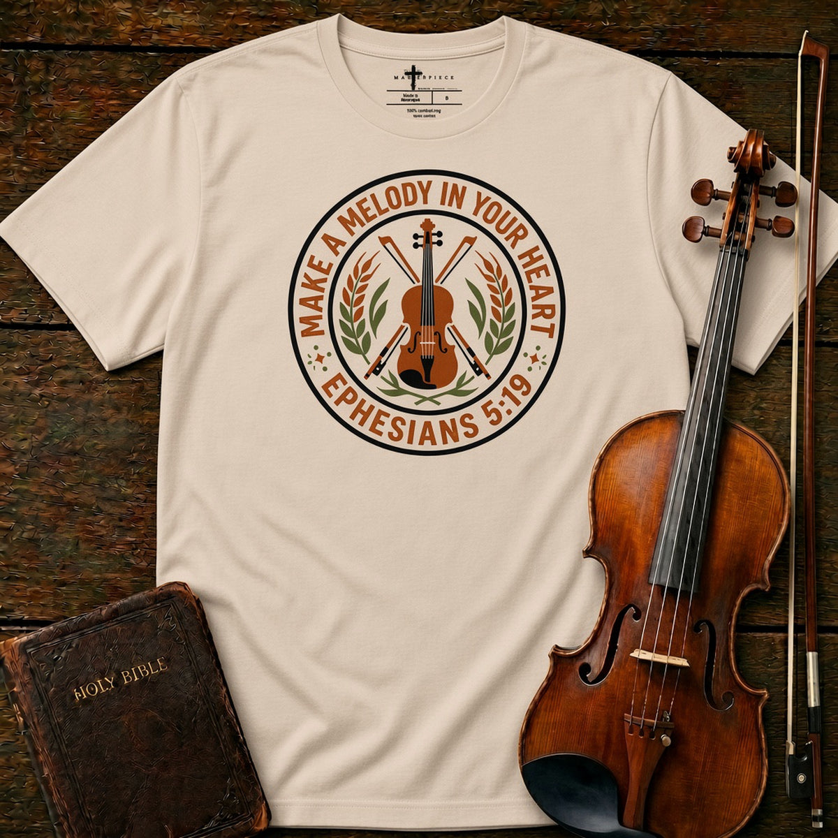 Make a Melody Violin Soft Cream MasterPiece Shirts