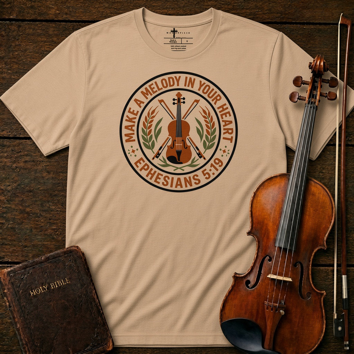 Make a Melody Violin Tan MasterPiece Shirts