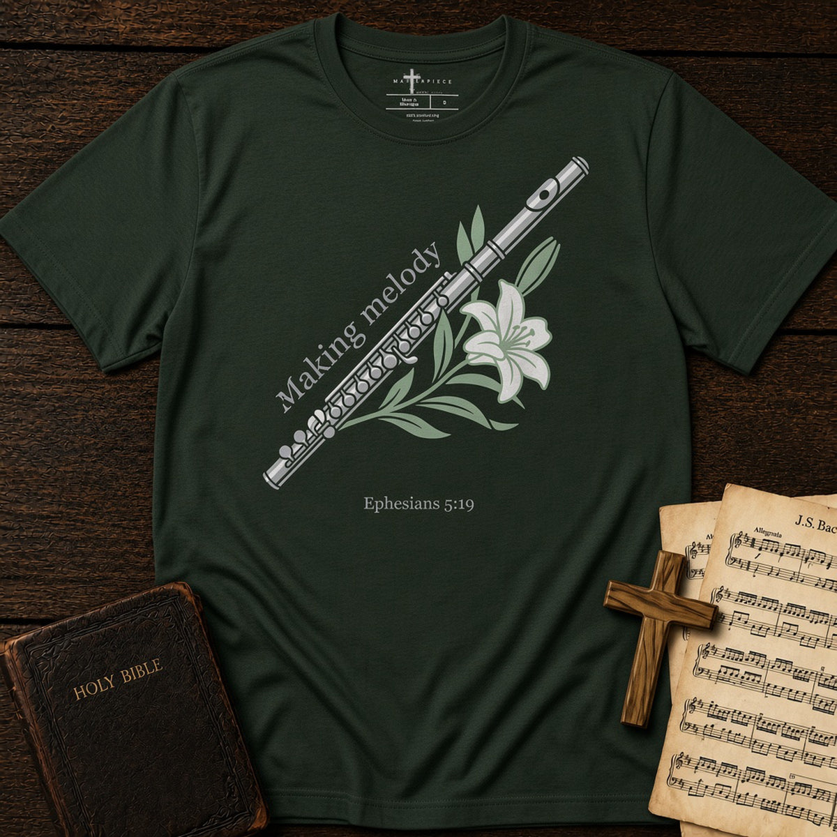 Making Melody Flute Heather Emerald MasterPiece Shirts