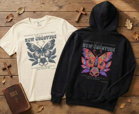 New Creature Premium Hoodie and Comfort Colors Tee Bundle