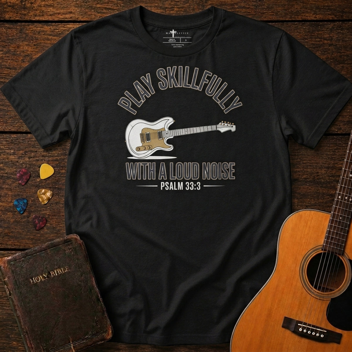 Play Skillfully with a Loud Noise -Guitar Black MasterPiece Shirts