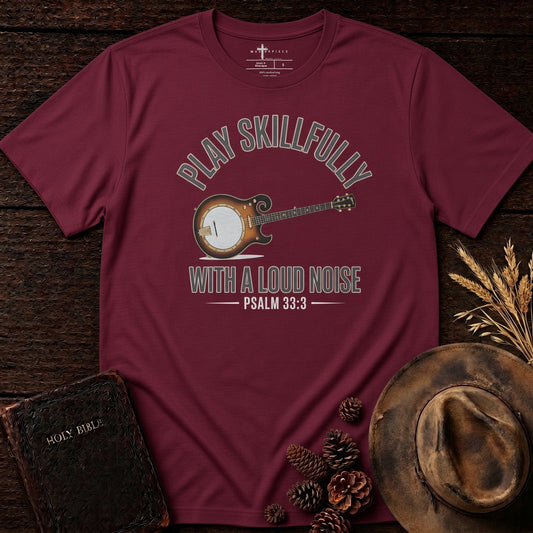 Play Skillfully with a Loud Noise Banjo Maroon MasterPiece Shirts