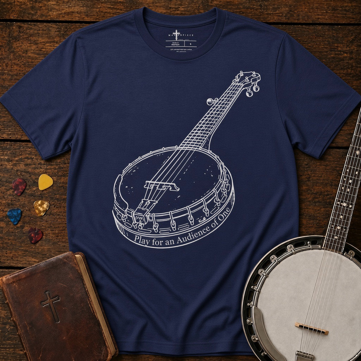 Play for an Audience of One Banjo Heather Midnight Navy MasterPiece Shirts