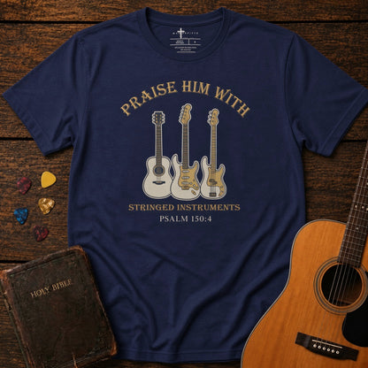 Praise Him with Stringed Instruments Heather Midnight Navy MasterPiece Shirts