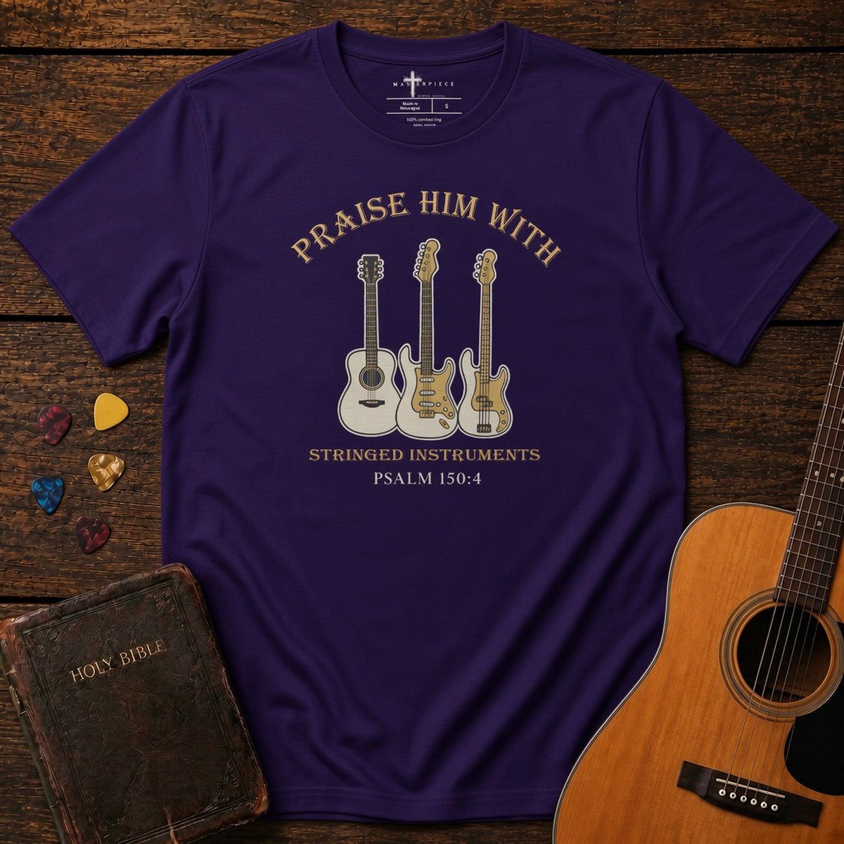 Praise Him with Stringed Instruments Team Purple MasterPiece Shirts