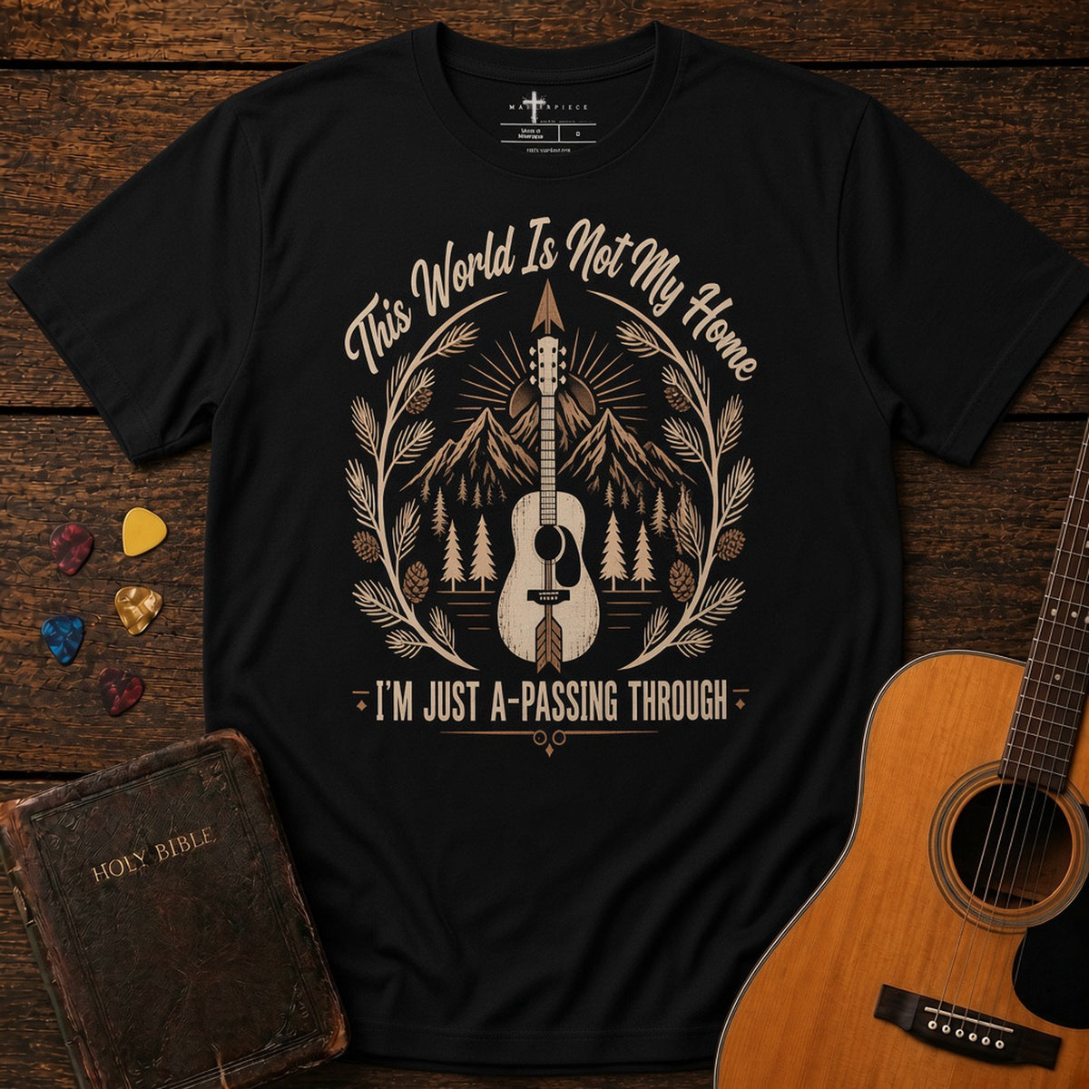 This World is not My Home Guitar Black MasterPiece Shirts