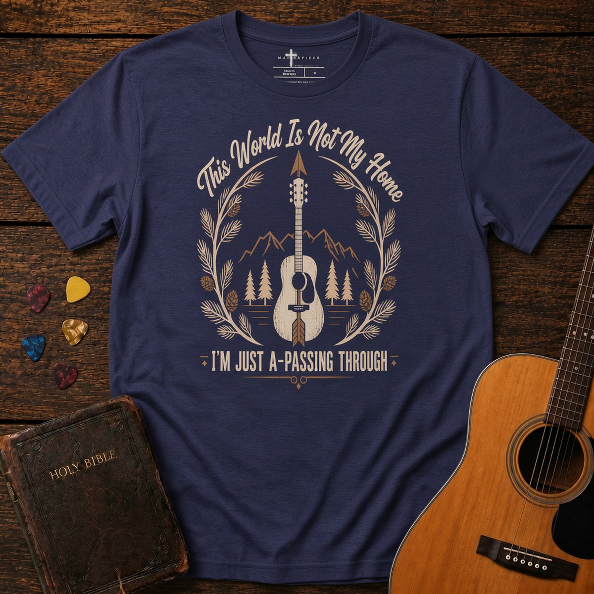 This World is not My Home Guitar Heather Midnight Navy MasterPiece Shirts