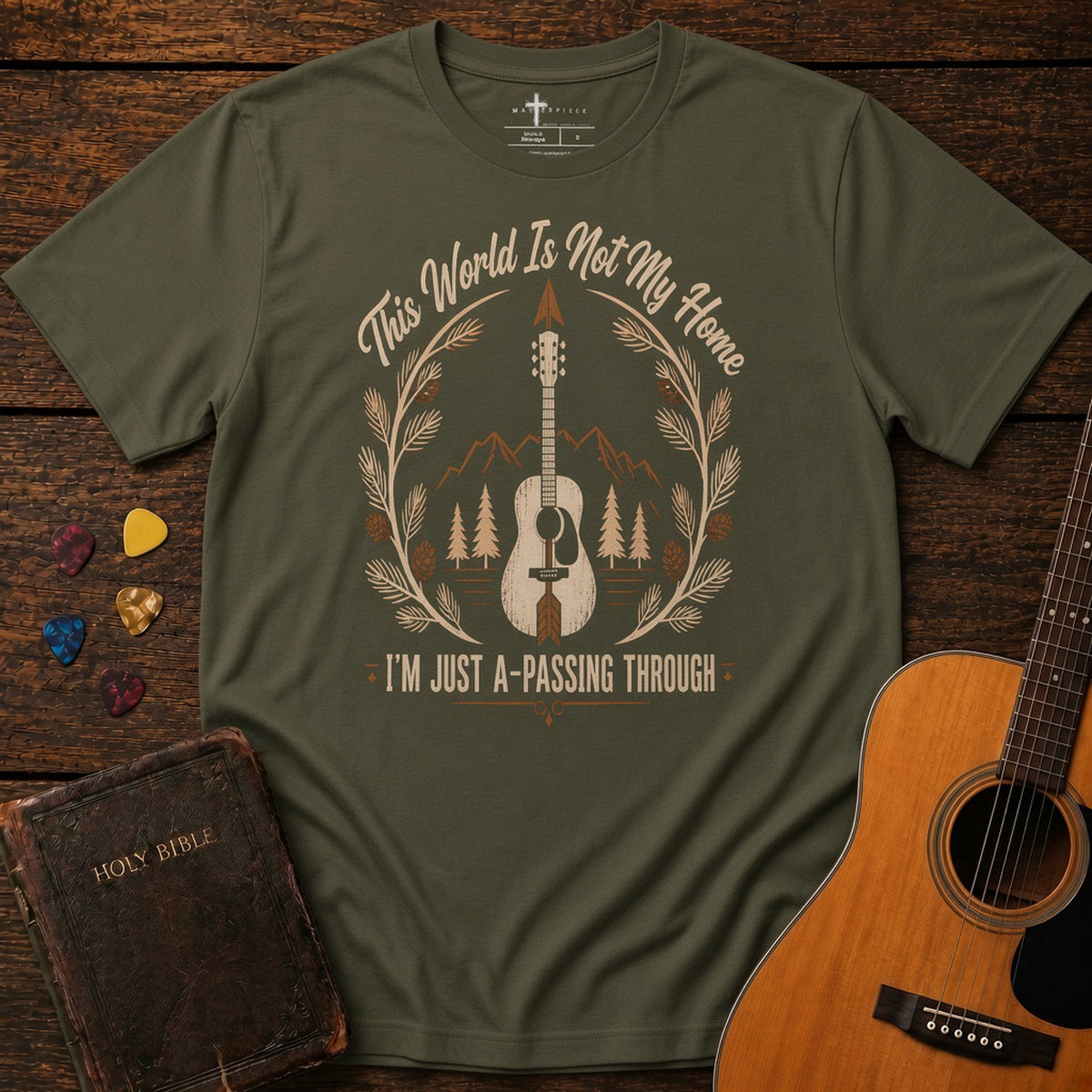 This World is not My Home Guitar Military Green MasterPiece Shirts