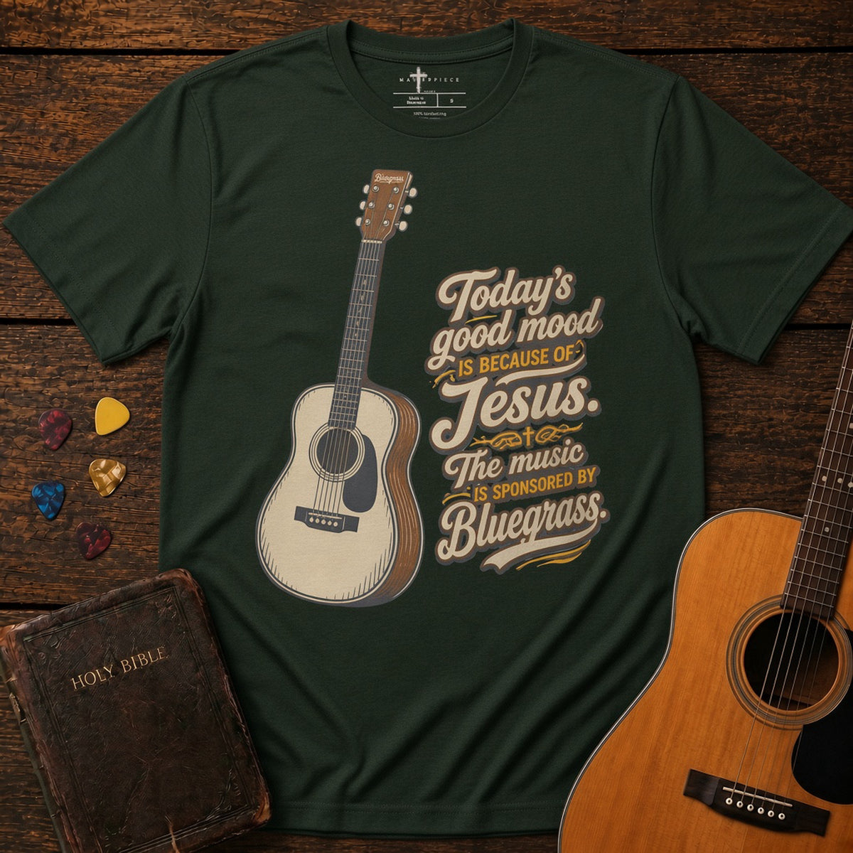 Todays Good Mood Guitar Heather Emerald MasterPiece Shirts