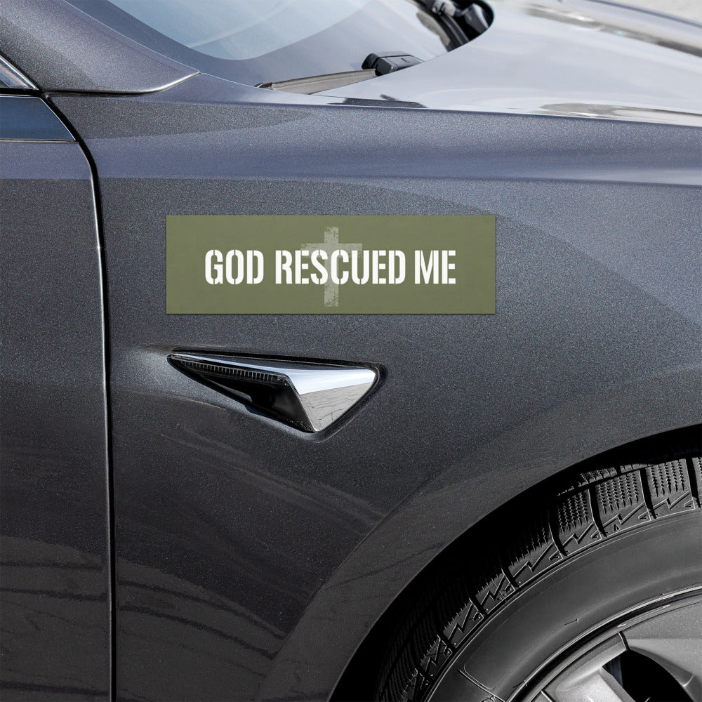 God Rescued Me Car Magnet