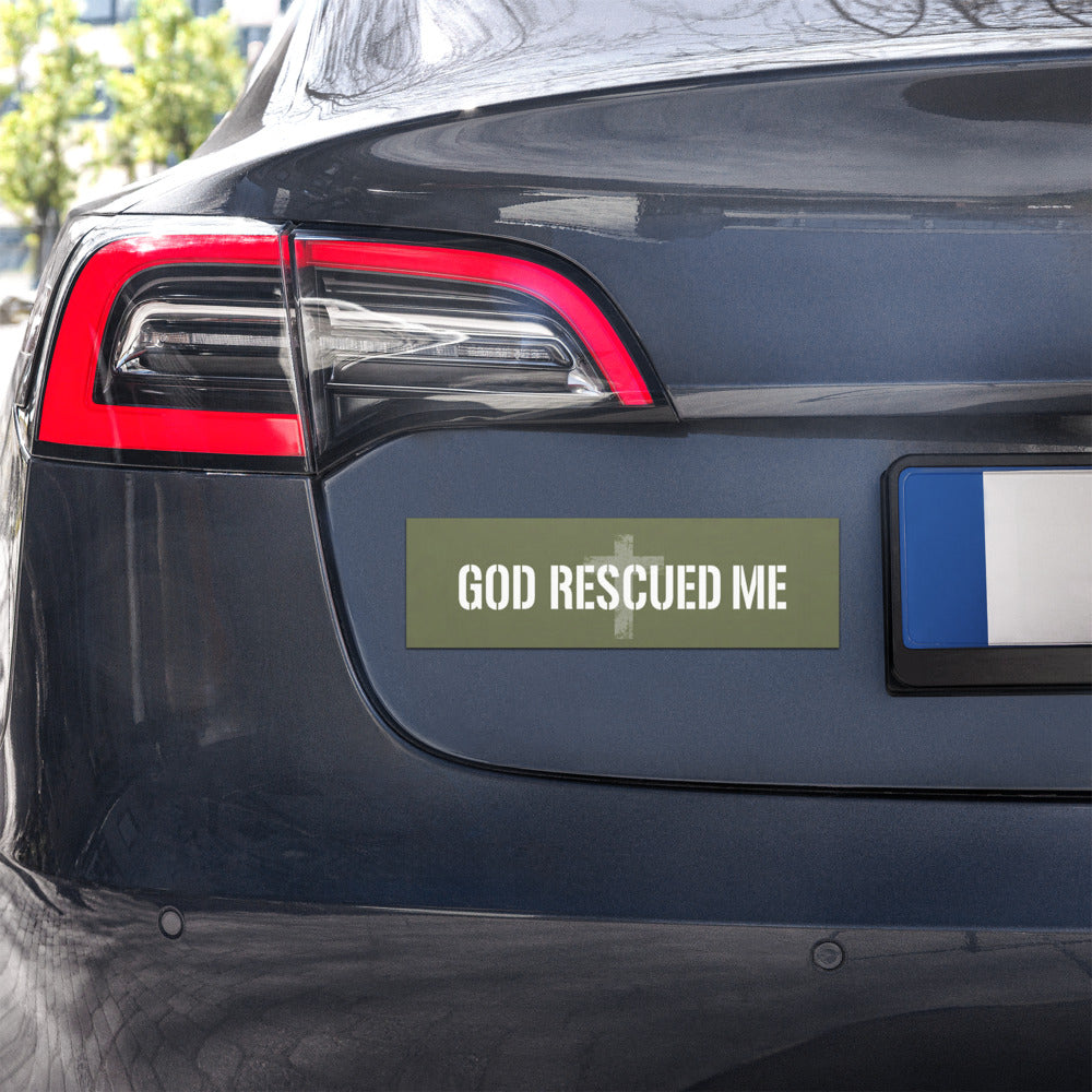 God Rescued Me Car Magnet