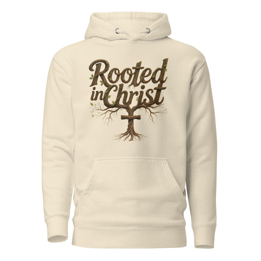 Rooted In Christ Premium Christian hoodie