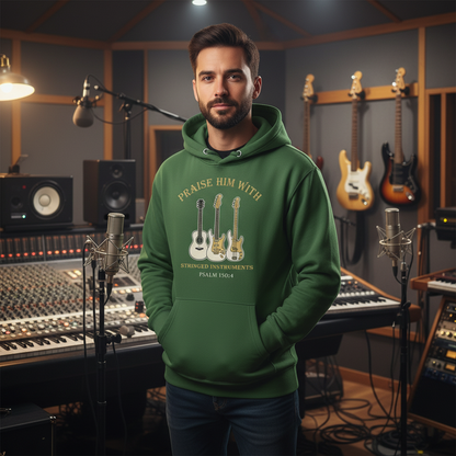 Psalm 150:4 Christian Guitar Hoodie