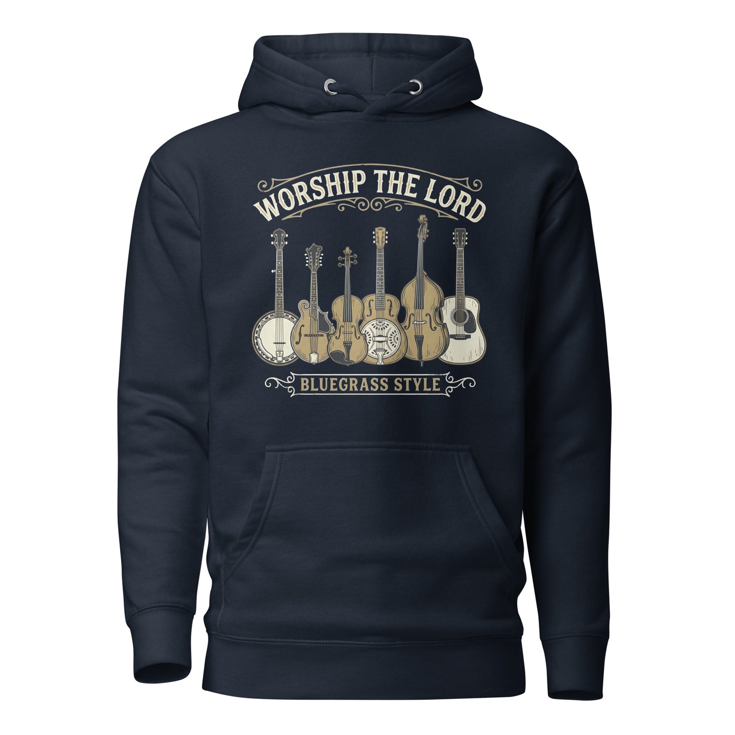  Worship The Lord BlueGrass Style Christian Premium Hoodie 