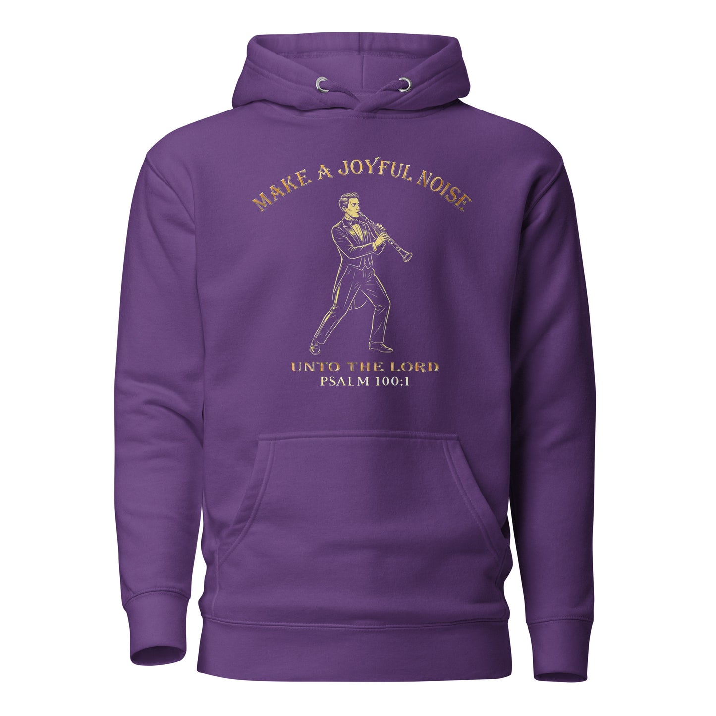 Make a Joyful Noise unto the Lord Christian Premium Hoodie honoring male clarinet players Psalm 100