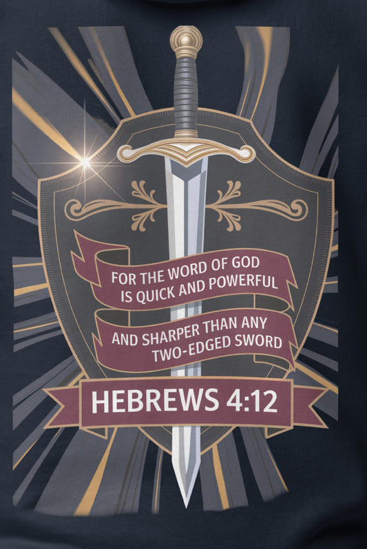 Two Edged Sword Premium Hoodie  Christian Bible Verse T-Shirt