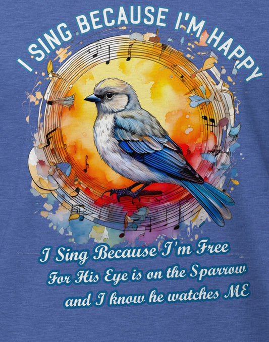His Eye is on The Sparrow  Christian Bible Verse T-Shirt