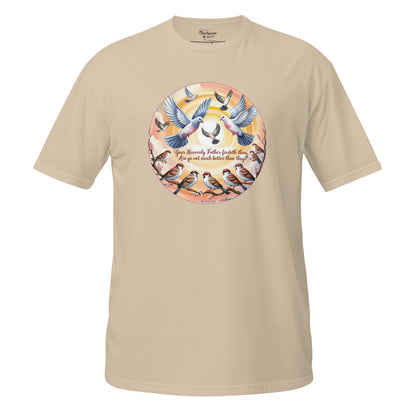 My Father Feeds The Sparrows  Christian Bible Verse T-Shirt