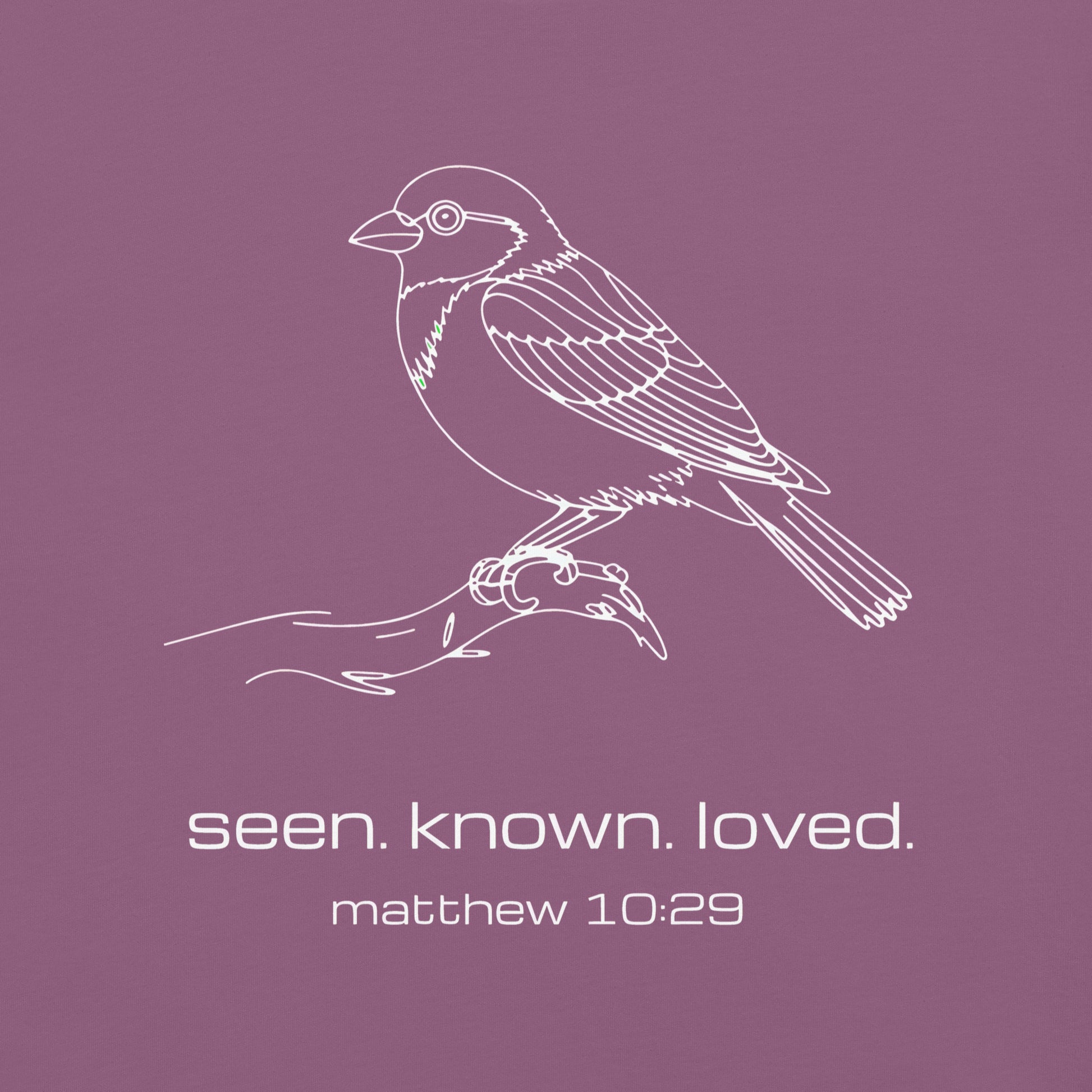 Seen Known Loved Sparrow  Christian Bible Verse T-Shirt