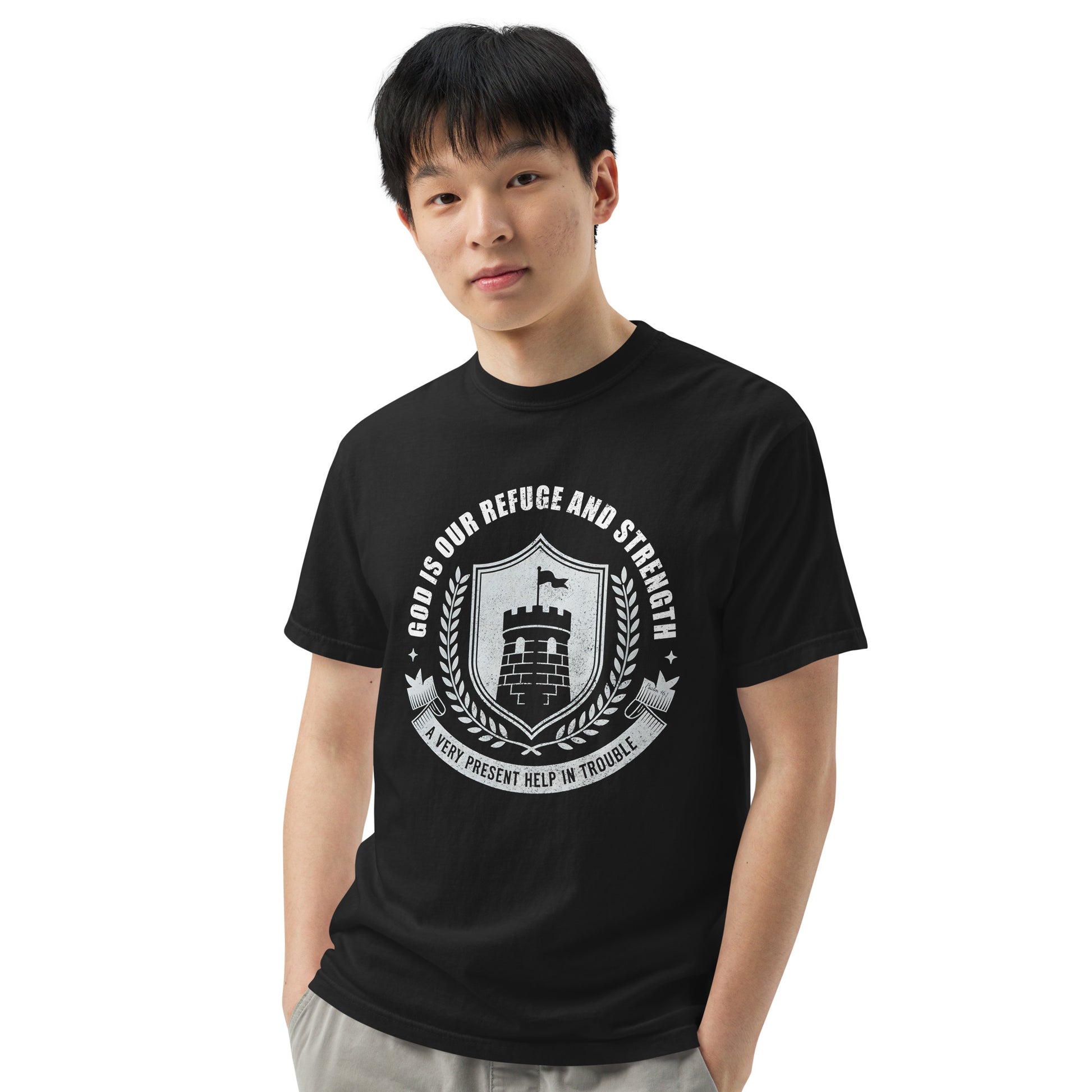 God is Our Refuge  Christian Bible Verse T-Shirt