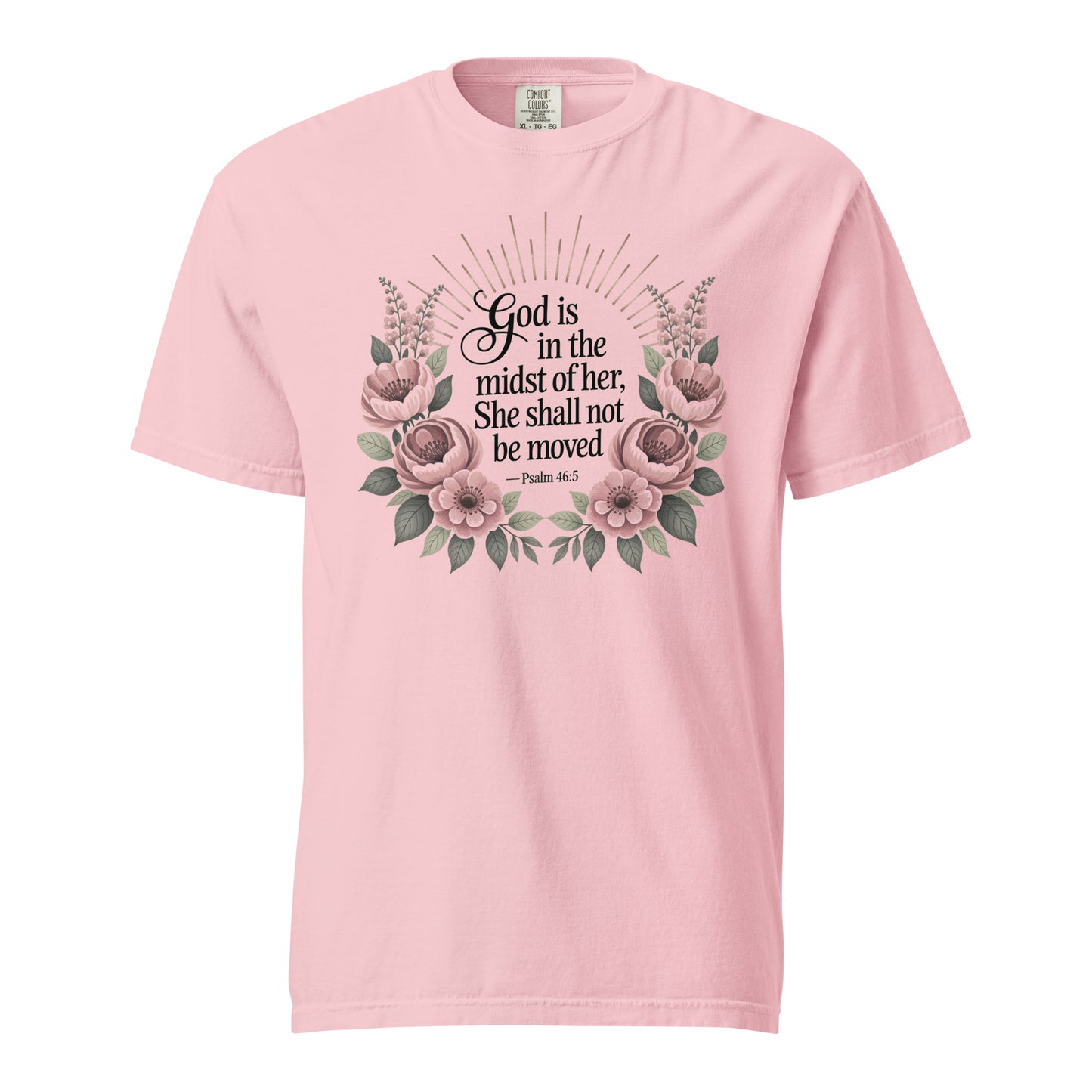 She Shall Not Be Moved  Christian Bible Verse T-Shirt