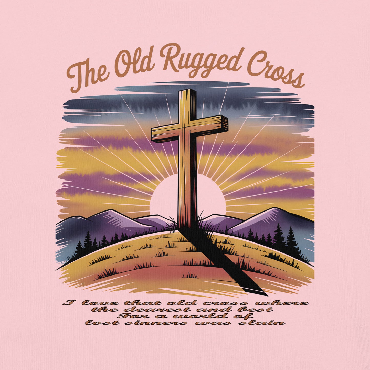 The Old Rugged Cross  Christian Bible Verse T-Shirt