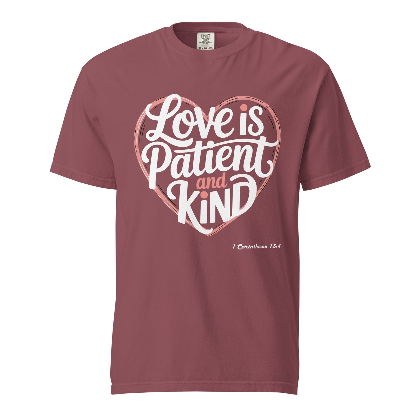 Love is Patient and Kind  Christian Bible Verse T-Shirt