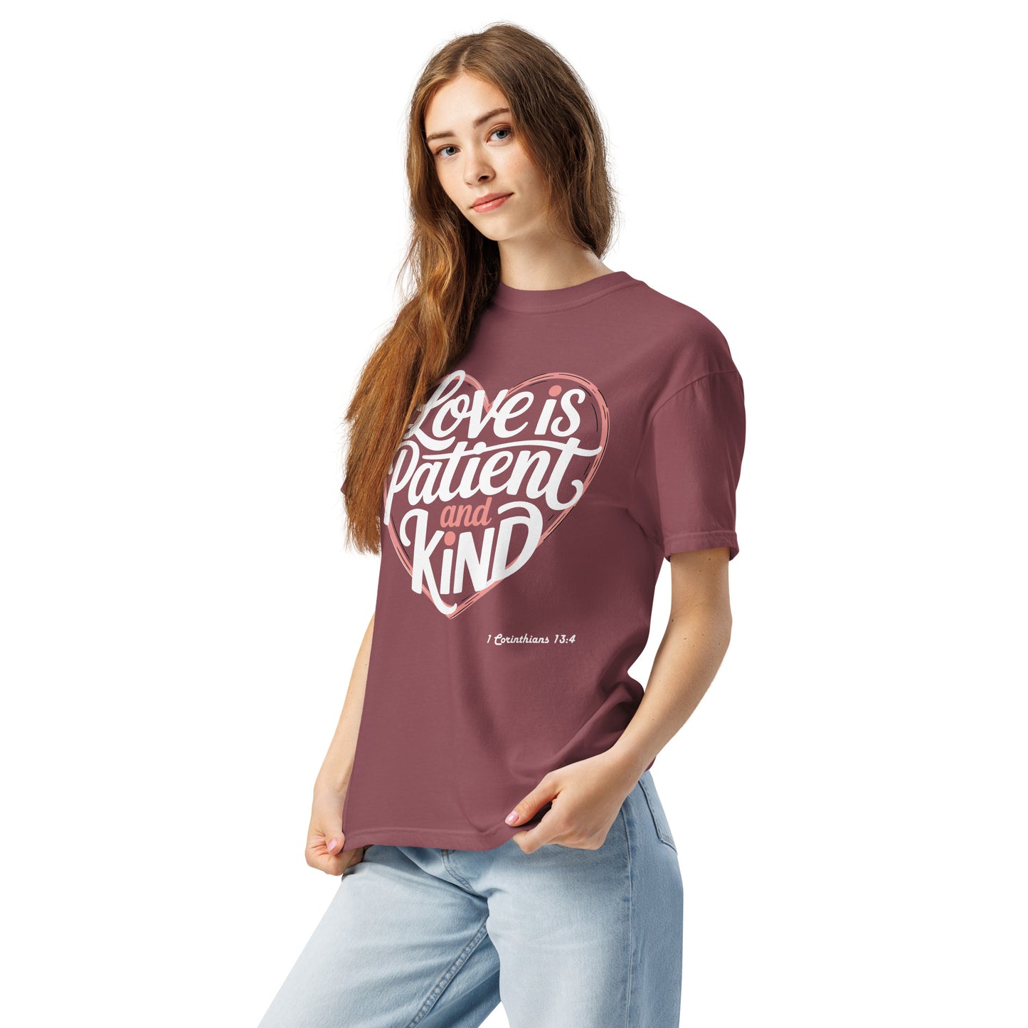 Love is Patient and Kind  Christian Bible Verse T-Shirt