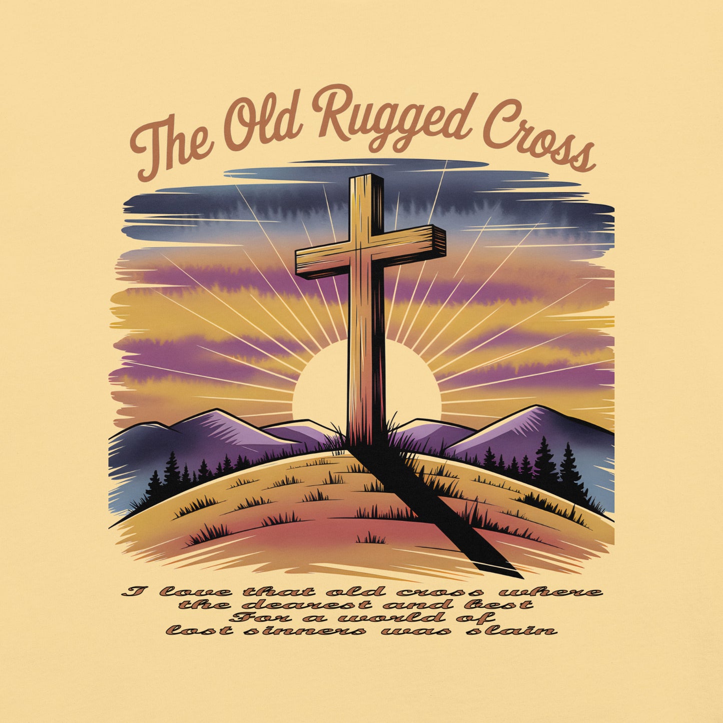 The Old Rugged Cross  Christian Bible Verse T-Shirt