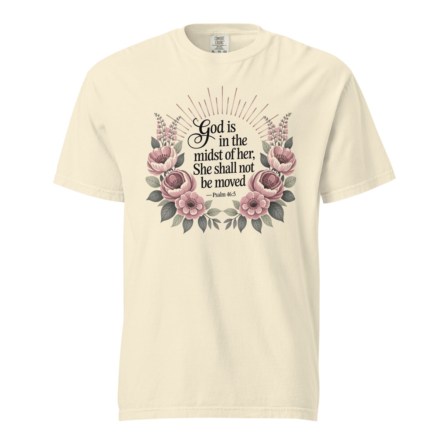 She Shall Not Be Moved  Christian Bible Verse T-Shirt