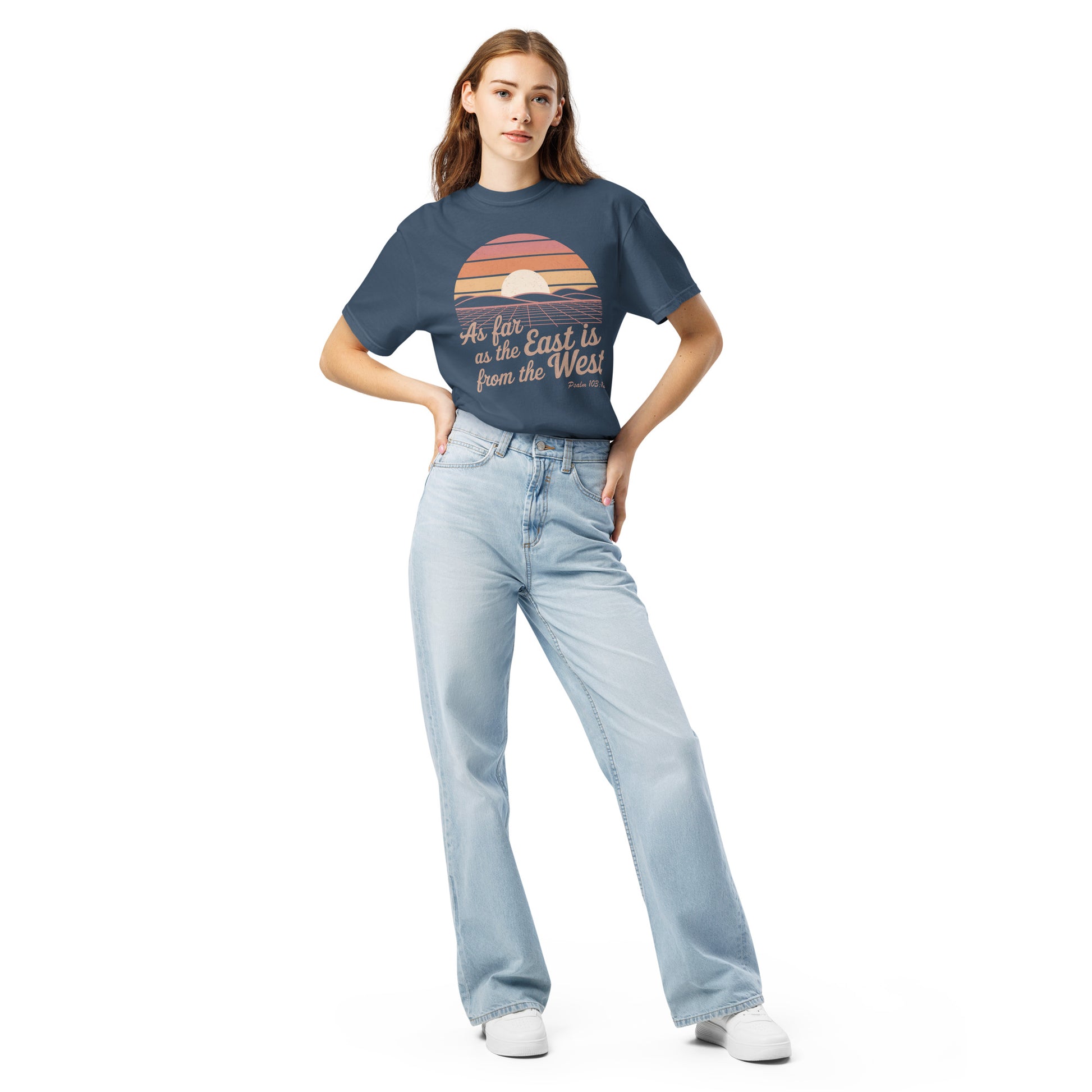 As Far as The East is from the West  Christian Bible Verse T-Shirt