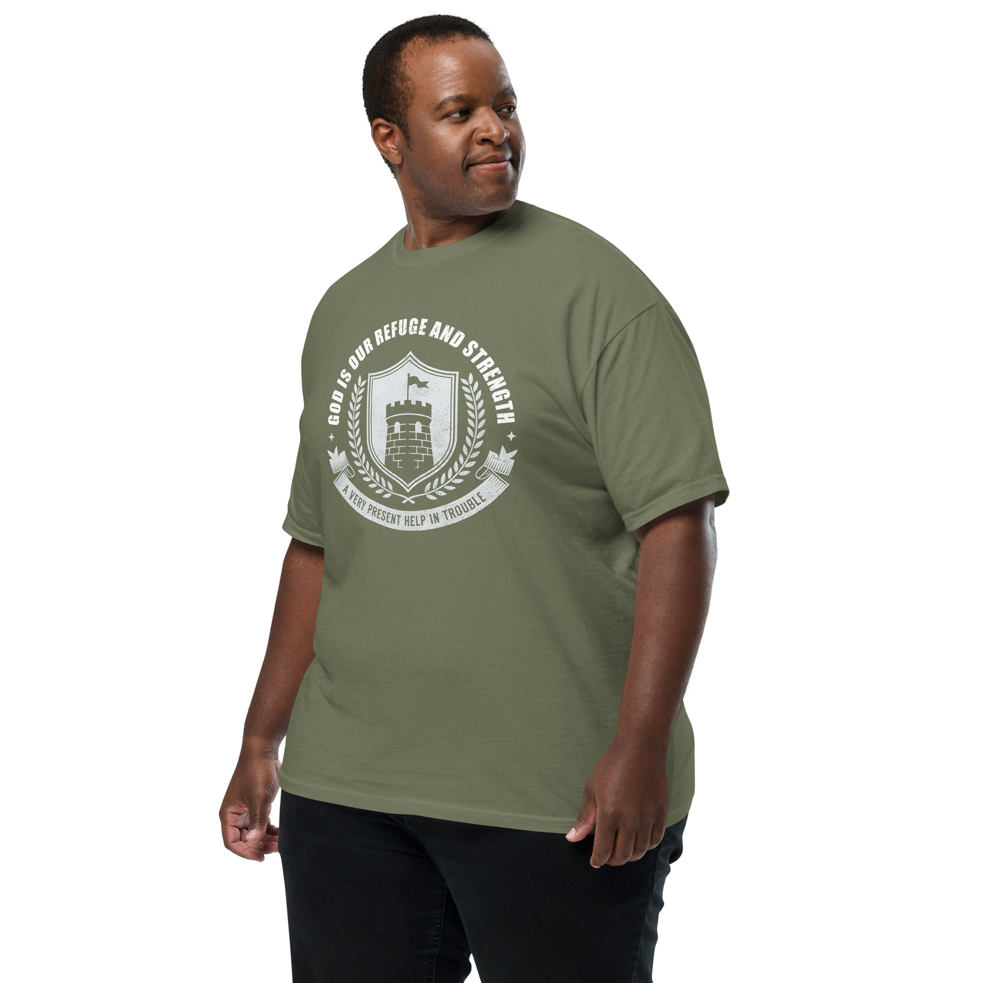 God is Our Refuge  Christian Bible Verse T-Shirt