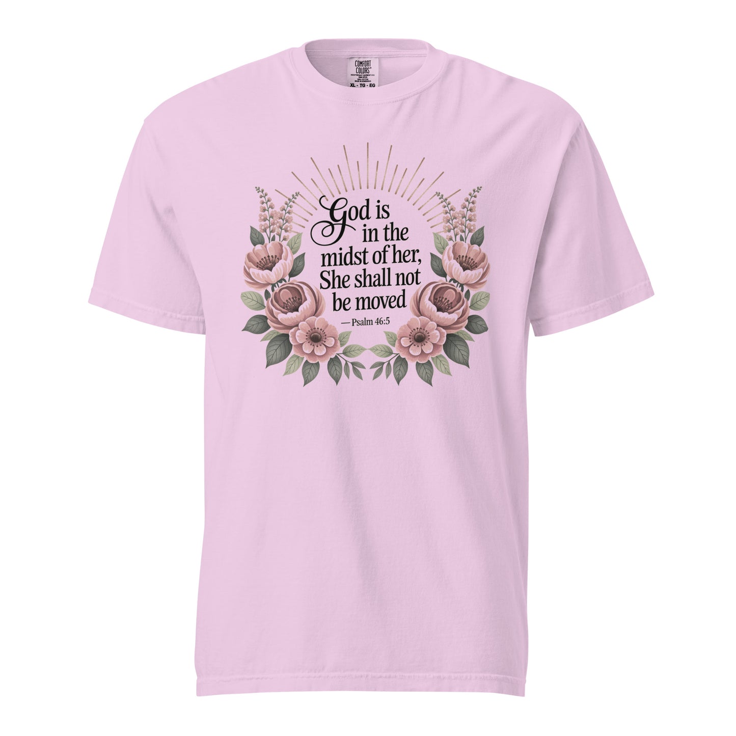 She Shall Not Be Moved  Christian Bible Verse T-Shirt