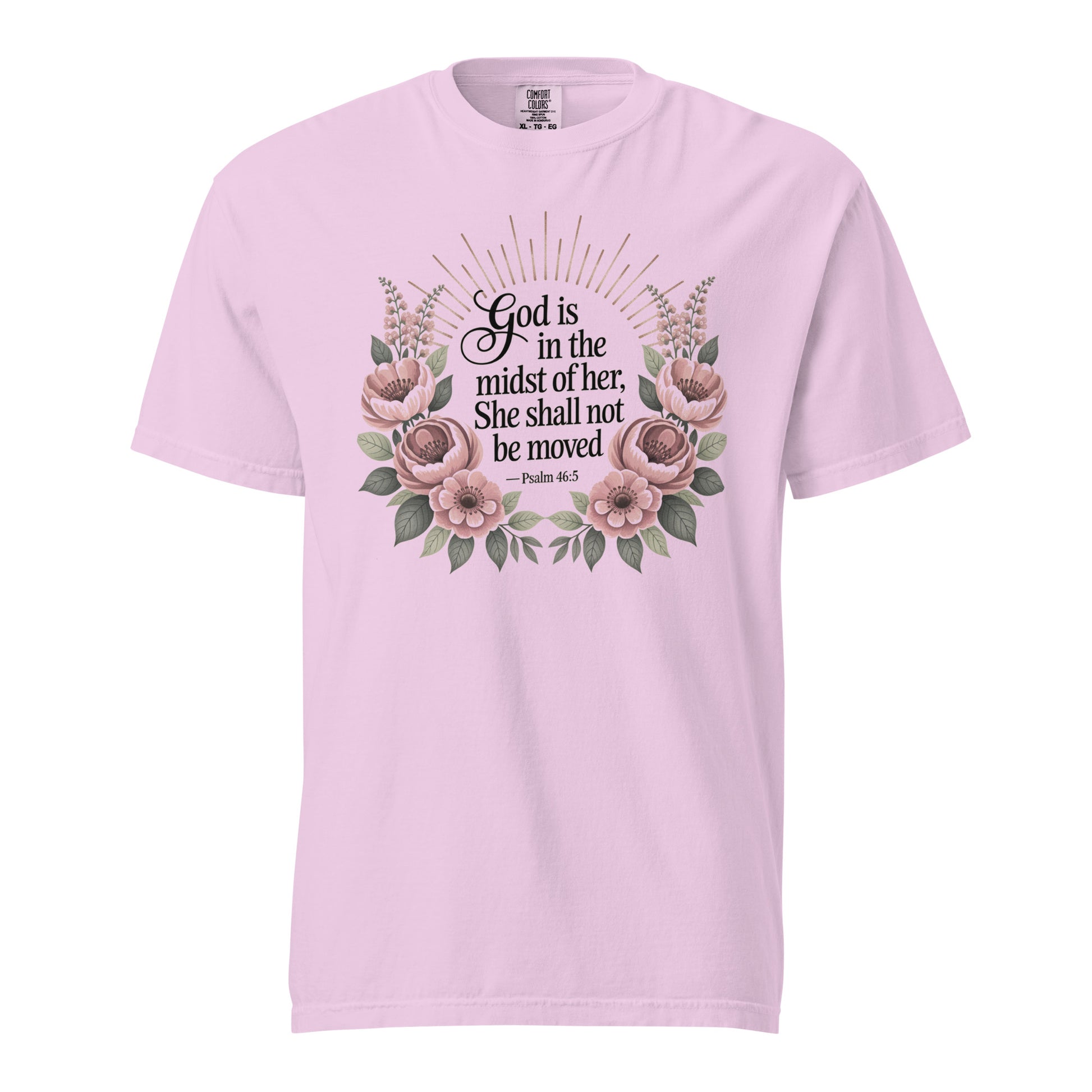 She Shall Not Be Moved  Christian Bible Verse T-Shirt