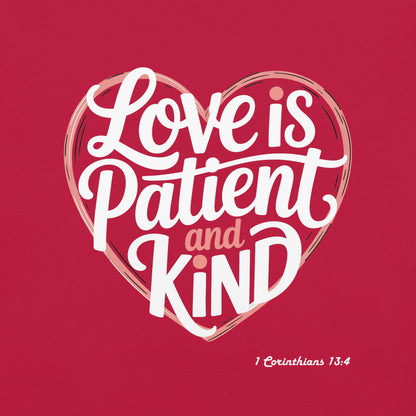 Love is Patient and Kind  Christian Bible Verse T-Shirt
