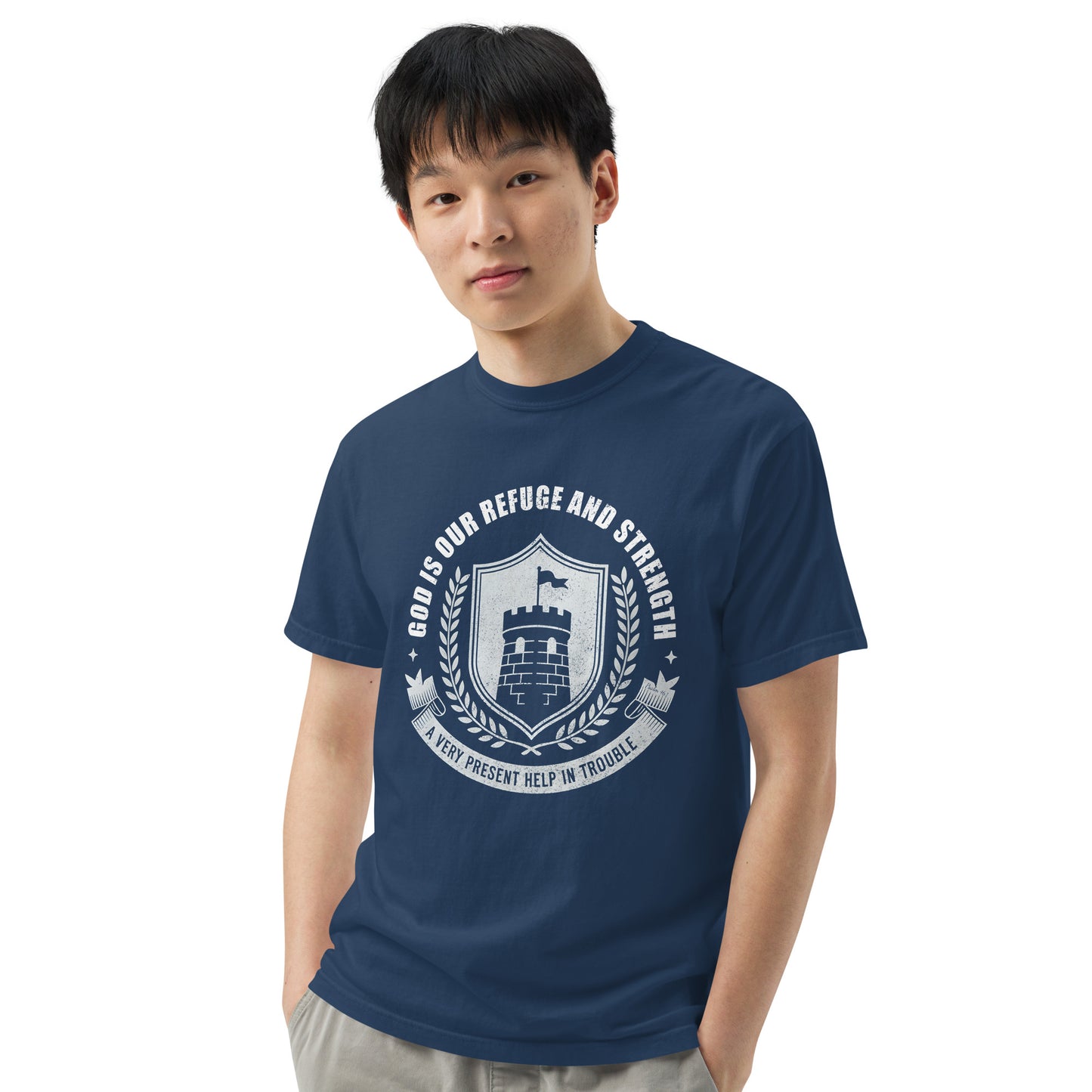 God is Our Refuge  Christian Bible Verse T-Shirt