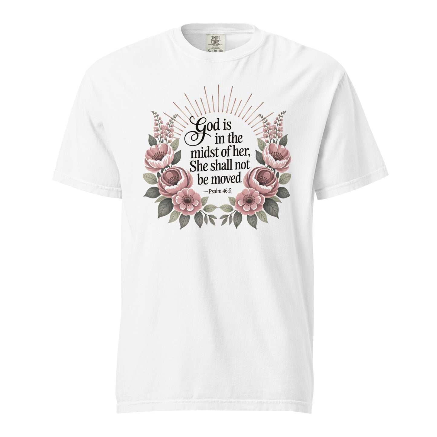 She Shall Not Be Moved  Christian Bible Verse T-Shirt