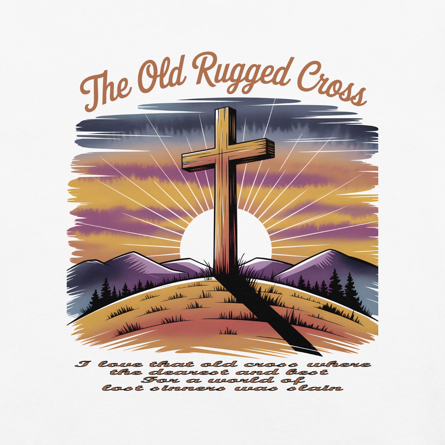 The Old Rugged Cross  Christian Bible Verse T-Shirt