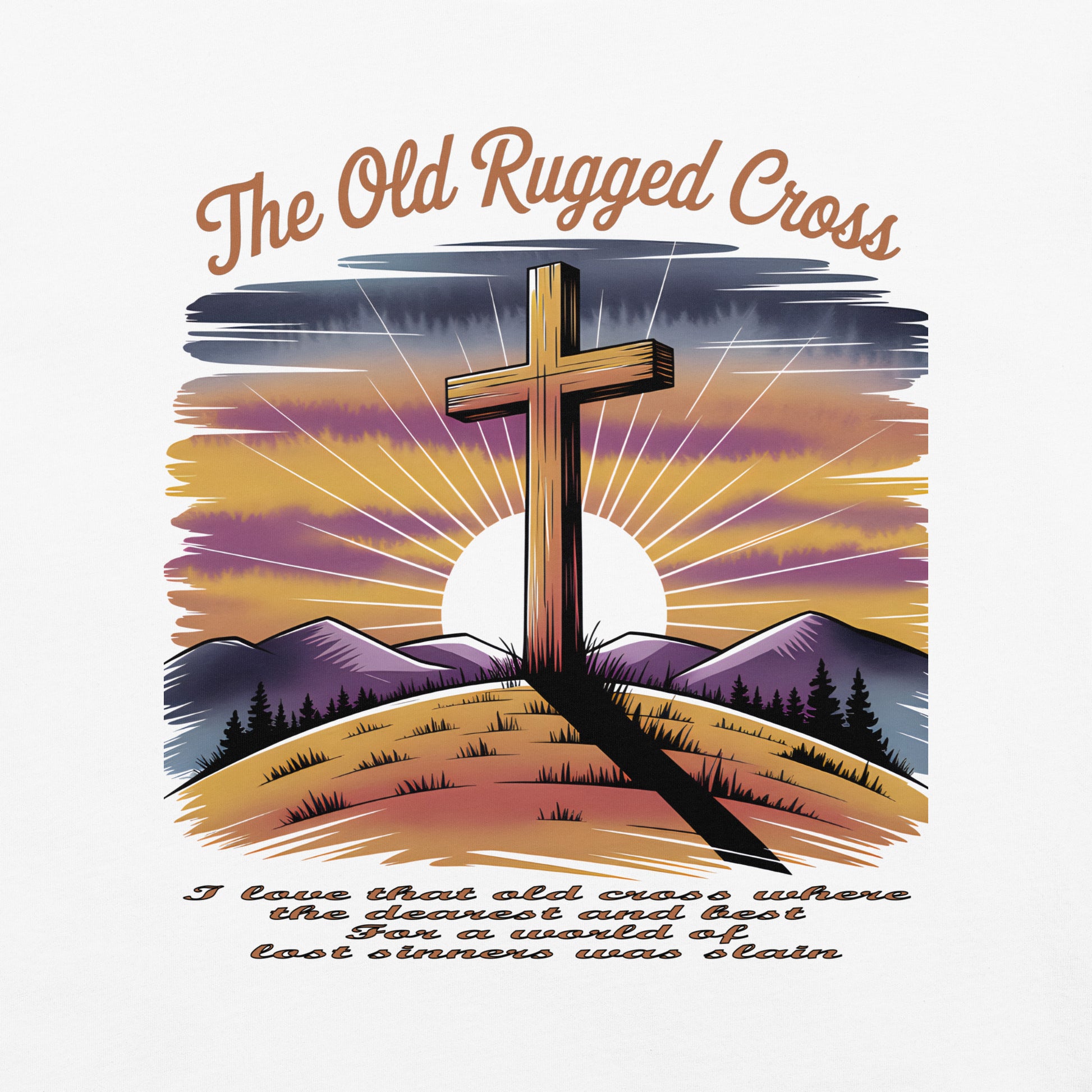 The Old Rugged Cross  Christian Bible Verse T-Shirt
