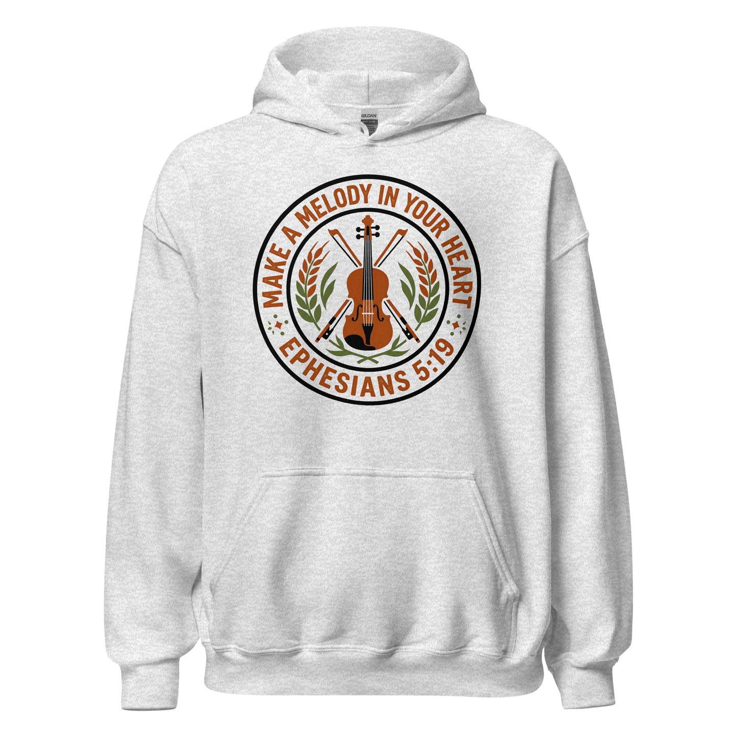 Make a Melody in your heart Christian Hoodie celebrating violin players Ephesians 5:19